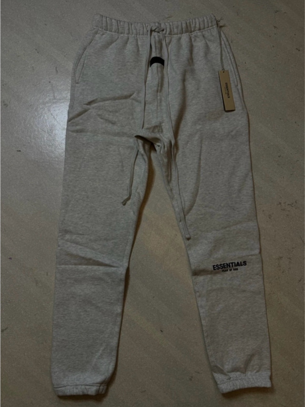 (Extra Small) ESSENTIALS Heather Light Gray Joggers - Drawstring Sweatpants